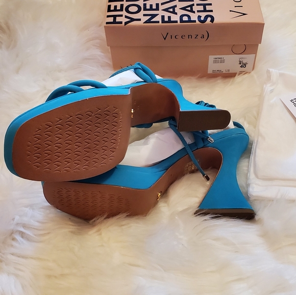 Vicenza Strappy Platform Heels- pool blue - Picture 10 of 12